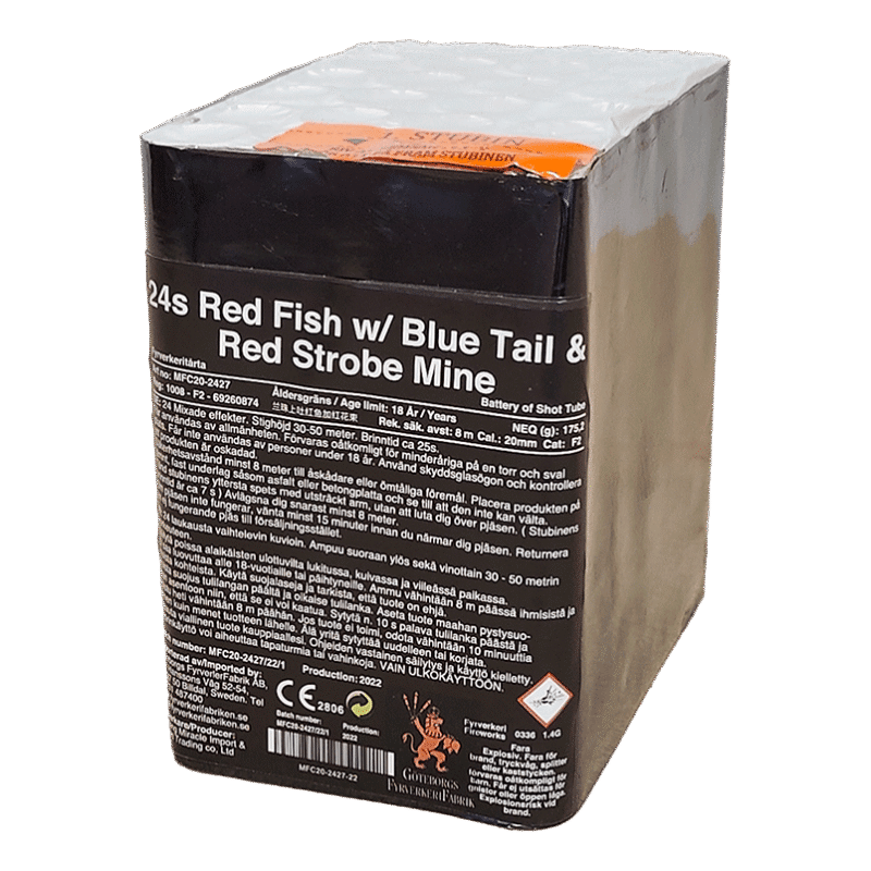 24s RED FISH w/ BLUE TAIL & RED STROBE MINE
